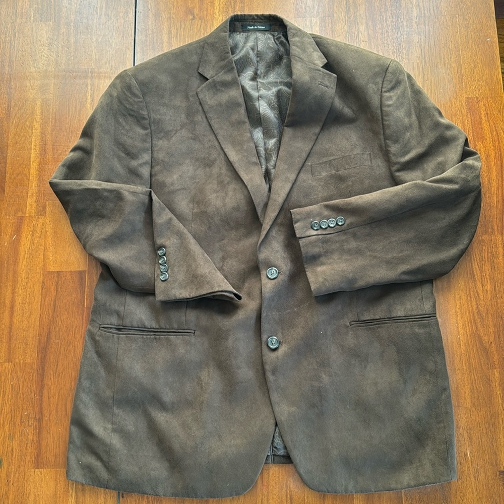 Brown faux suede sports coat